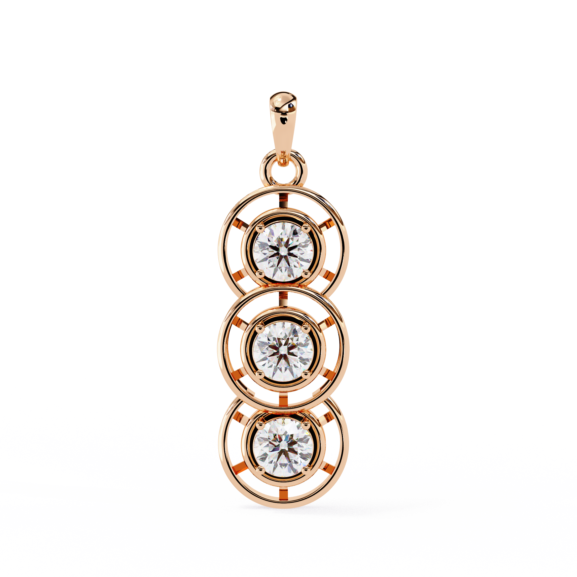 Solitairekart 1.24ct Natural Diamond Trinity Spark Pendant-H Color, VS1 Clarity